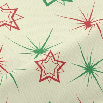 Red And Green Shining Stars Piqué