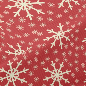 Shiny Christmas Snowflakes Piqué