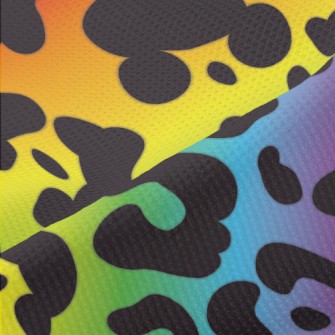 Rainbow Gradient Leopard Print Piqué