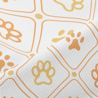 Checkered Dog Footprints Piqué