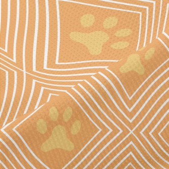 Diamond Frame Dog Footprints Piqué