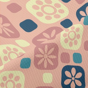 Pink Square Flowers Piqué