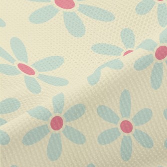 Polka Dot Blue Flower Piqué