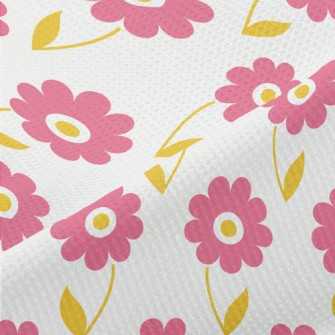 Elegant Pink Flowers Piqué