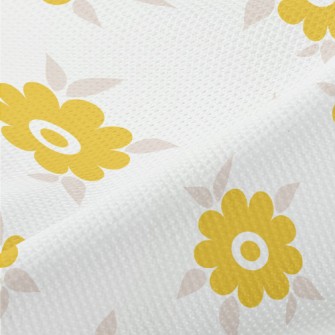 Light Yellow Small Round Flowe Piqué