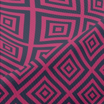 Pink Black Line Square Piqué