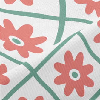 Flowers In Grid Piqué