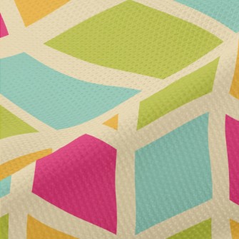 Colorful Mosaic Waves Piqué