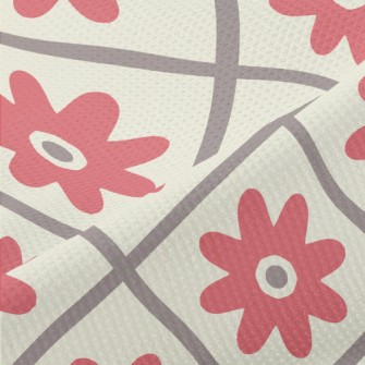 Checkered Red Flower Piqué