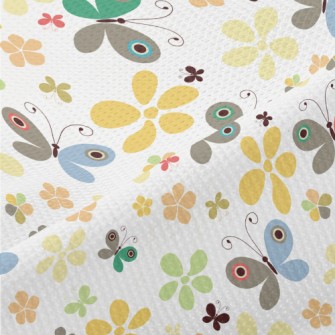 Summer Colorful Floral Butterf Piqué