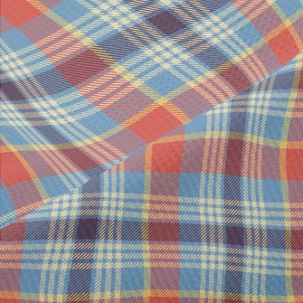 Red And Blue Plaid Pattern Piqué