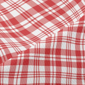 Red Striped Checkered Piqué