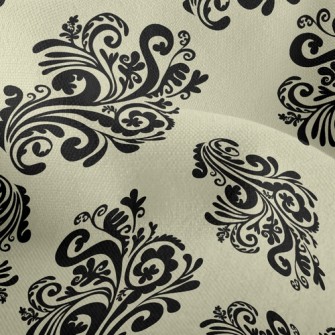 Damask Flowers Lightweight Performance Linen