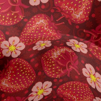 Sweetheart Bright Strawberries Lightweight Performance Linen