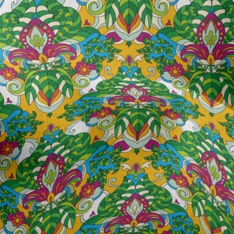 Green Flower Lightweight Performance Linen