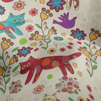 Doodle Cat Lightweight Performance Linen