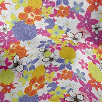 Delicate Blooming Flowers Lightweight Performance Linen