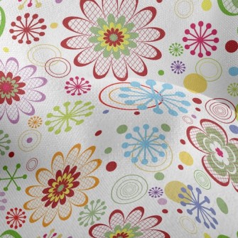 Colorful Painted Flowers Lightweight Performance Linen