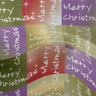 Christmas Wishes Text Lightweight Performance Linen
