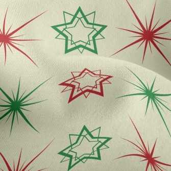 Red And Green Shining Stars Lightweight Performance Linen