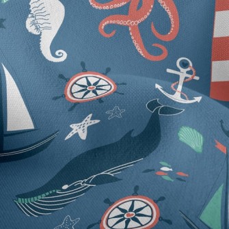 Cute Sea Creatures Lightweight Performance Linen