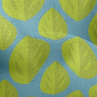 Vibrant Green Leaves Lightweight Performance Linen