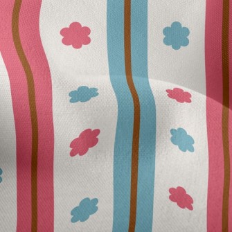 Small Flowers And Lines Lightweight Performance Linen