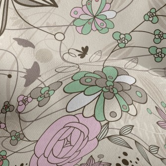 Elegant Rustic Floral Lightweight Performance Linen