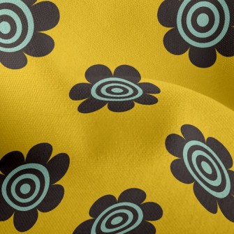 Black Spiral Sunflower Lightweight Performance Linen