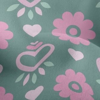 Heart Shaped Round Flower Lightweight Performance Linen