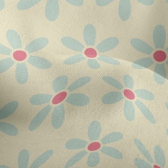 Polka Dot Blue Flower Lightweight Performance Linen