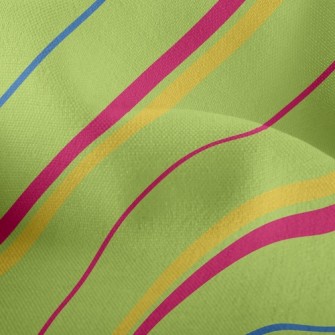 Green Diagonal Stripes Lightweight Performance Linen