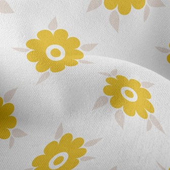 Light Yellow Small Round Flowe Lightweight Performance Linen