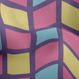 Colorful Mosaic Waves Lightweight Performance Linen