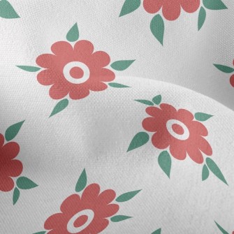 Green Leaves Dotted With Flowe Lightweight Performance Linen
