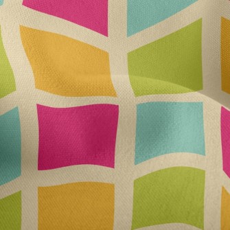 Colorful Mosaic Waves Lightweight Performance Linen