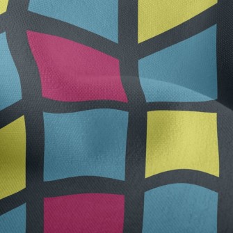 Colorful Mosaic Waves Lightweight Performance Linen