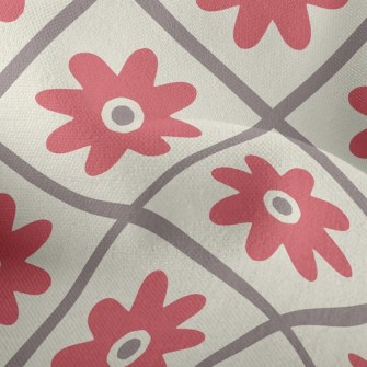 Checkered Red Flower Lightweight Performance Linen