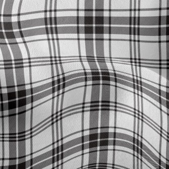 Black And White Plaid Pattern Lightweight Performance Linen