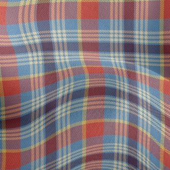 Red And Blue Plaid Pattern Lightweight Performance Linen