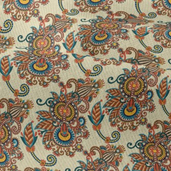 Bright Damask Flowers Modern Jersey
