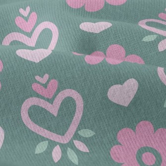 Heart Shaped Round Flower Modern Jersey