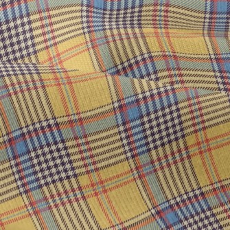 Yellow And Blue Plaid Pattern Modern Jersey