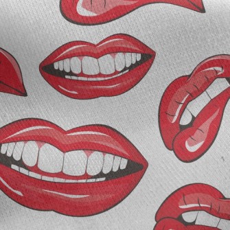 Charming Red Lips Jersey Backed Fleece
