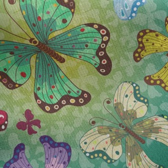 Colorful Butterflies Jersey Backed Fleece