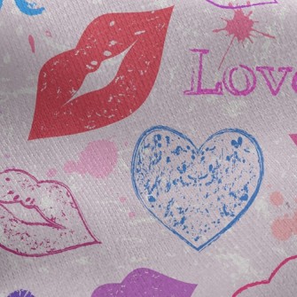 Lips Of Love Jersey Backed Fleece