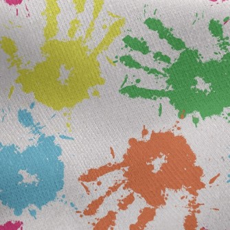 Colorful Handprints Jersey Backed Fleece