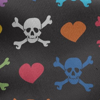 Bright Heart Skull Jersey Backed Fleece