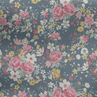 Colorful Flowers Jersey Backed Fleece