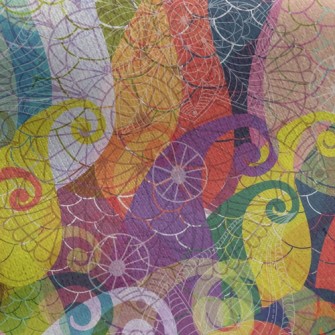 Colorful Flowers Jersey Backed Fleece